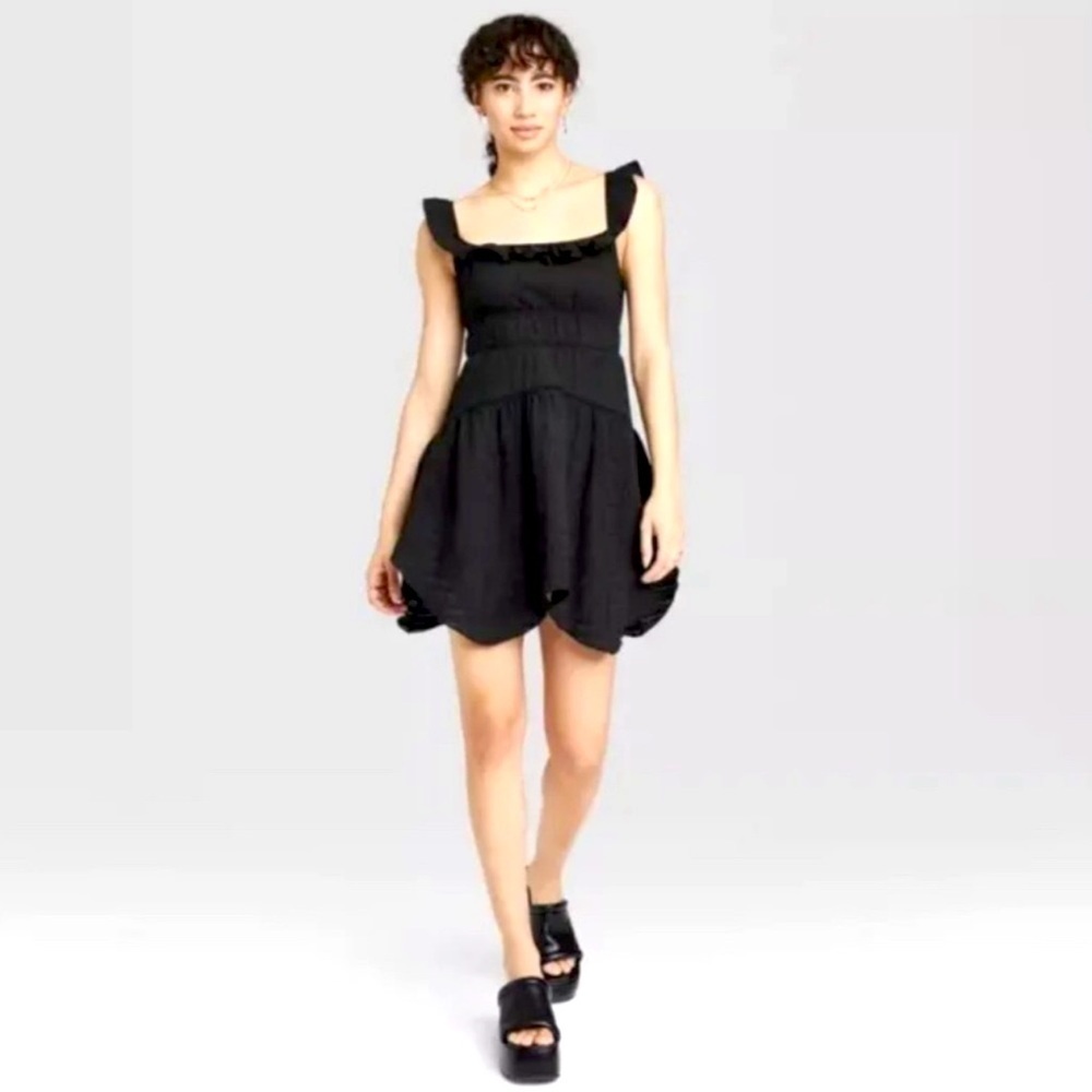 WILD FABLE Black Ruffle Mini Skater Dress
NWT